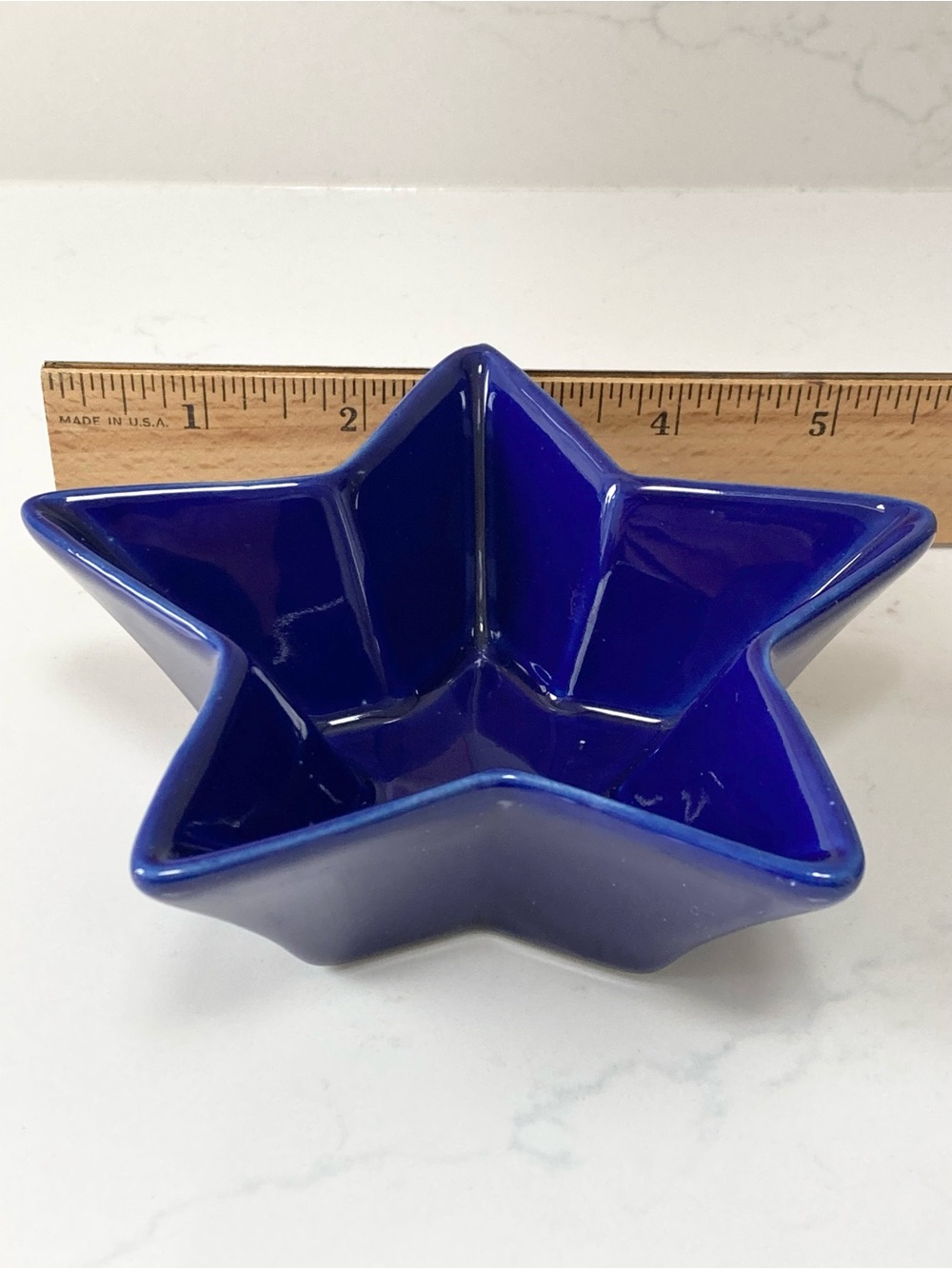 Royal Blue Ceramic Star Bowl - 5β Wide - Picture 4 of 4